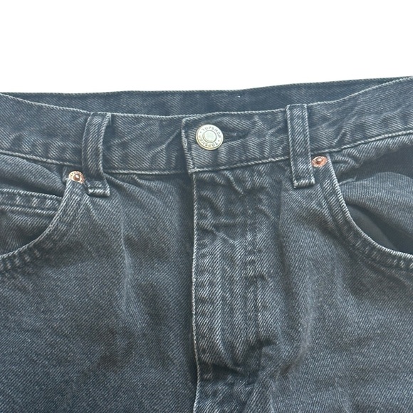 Topshop Baggy Dad Relaxed Fit High Rise Wide Leg Jeans in Washed Black Women’s 6 - Picture 3 of 4